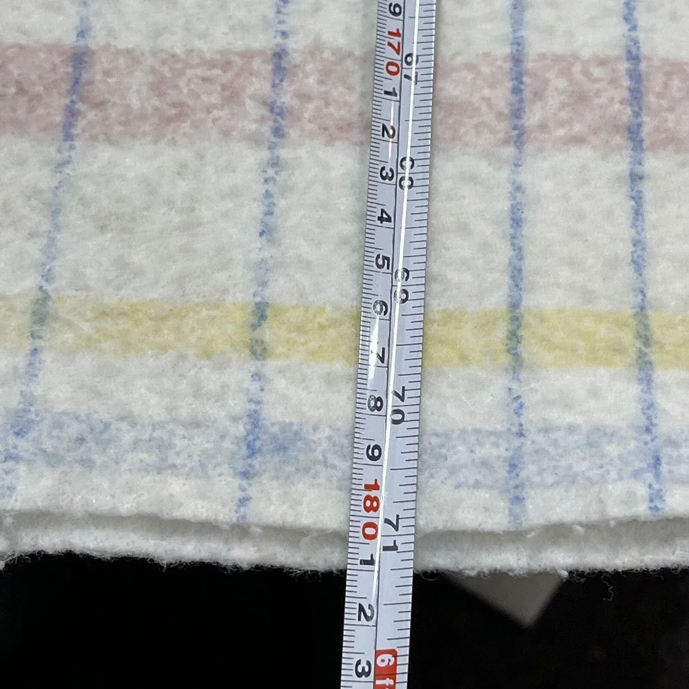 Vintage Pride in America‎ Blanket Blue Plaid Satin Trim Acrylic By Patricia P
